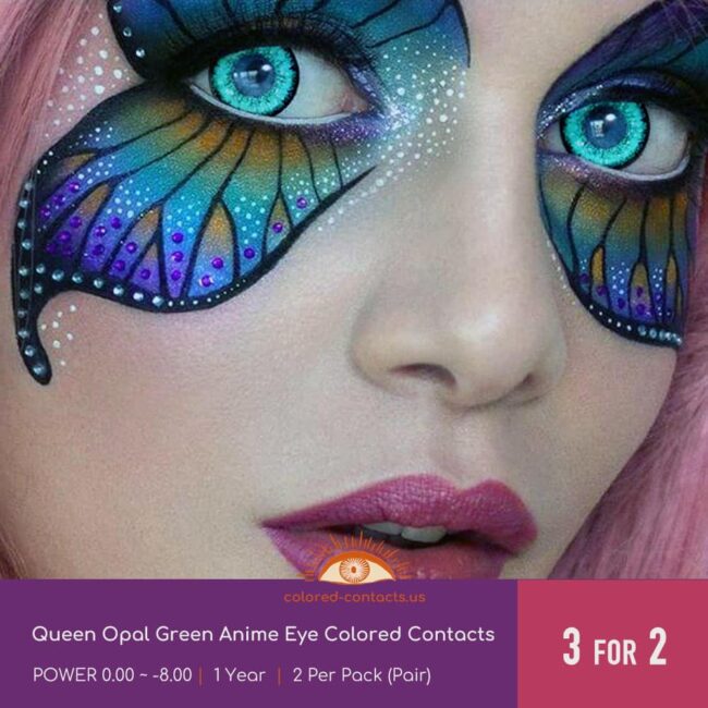 Hetalia: Axis Powers - England Cosplay Contact Lenses - Colored Contacts Queen Opal Green Anime Eye Colored Contacts