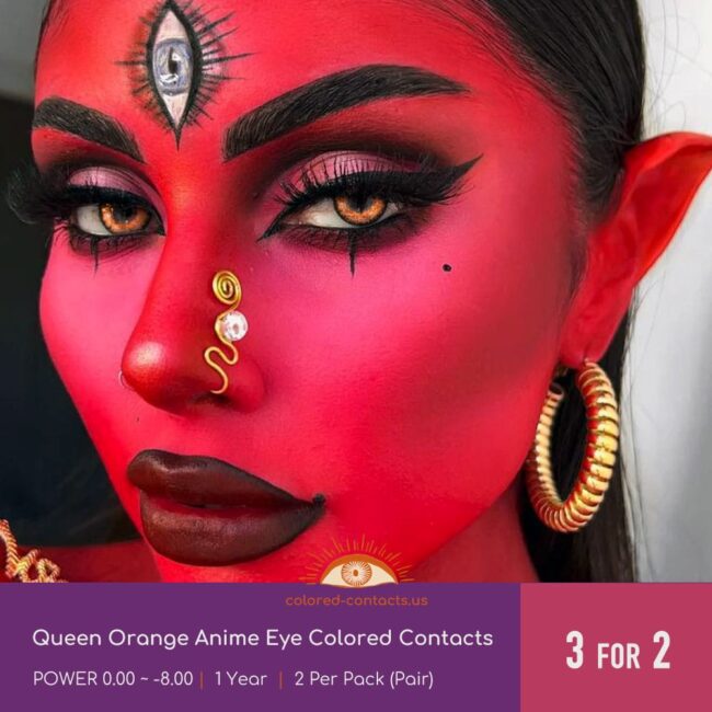 Arknights : Ceobe Cosplay Contact Lenses - Colored Contacts Orange Halloween Contacts