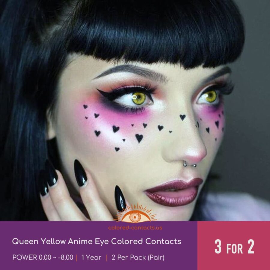 Queen Yellow Anime Eye Colored Contacts