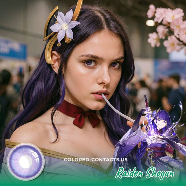 Genshin Impact Raiden Shogun Cosplay Contacts Premium Colored Contact Lenses