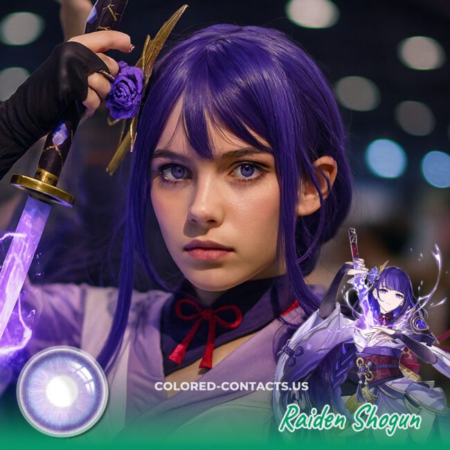 Genshin Impact Raiden Shogun Cosplay Contacts