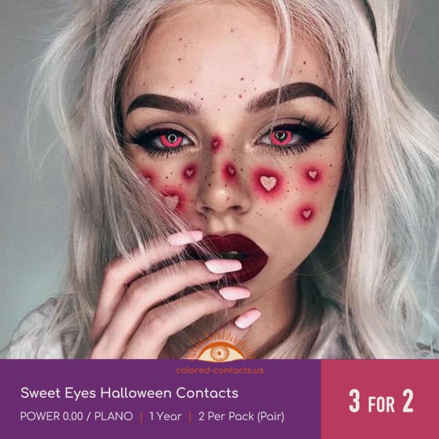 For Any Light Or Dark Colored Eyes! White Ringed Zombie Halloween Contact Lenses Are Perfect For Cosplaying Zombies, Ghosts, Skeletons, Demons And Other Spooky Makeup. Not Only Great For Halloween Revelry, Cosplay And Other Parties Too, Halloween White Ring Contact Lenses Are Sure To Attract A Lot Of Attention! So Don'T Hesitate To Take Them Home! Similar Products Recommended: Blind White Halloween Contacts And Grid White Contact Lenses.