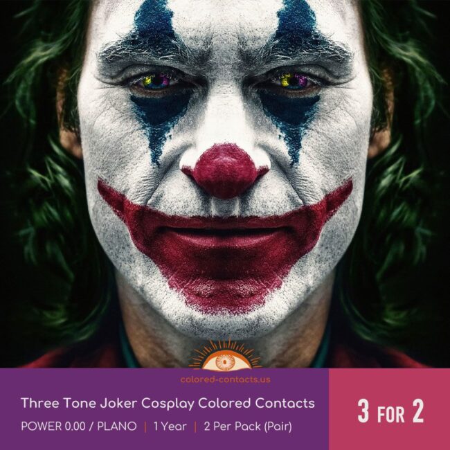 Three Tone Joker Cosplay Colored Contacts - Colored Contacts Three Tone Joker Cosplay Colored Contacts