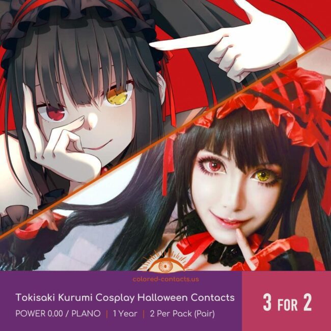 Tokisaki Kurumi Cosplay Halloween Contacts - Colored Contacts Tokisaki Kurumi Cosplay Halloween Contacts