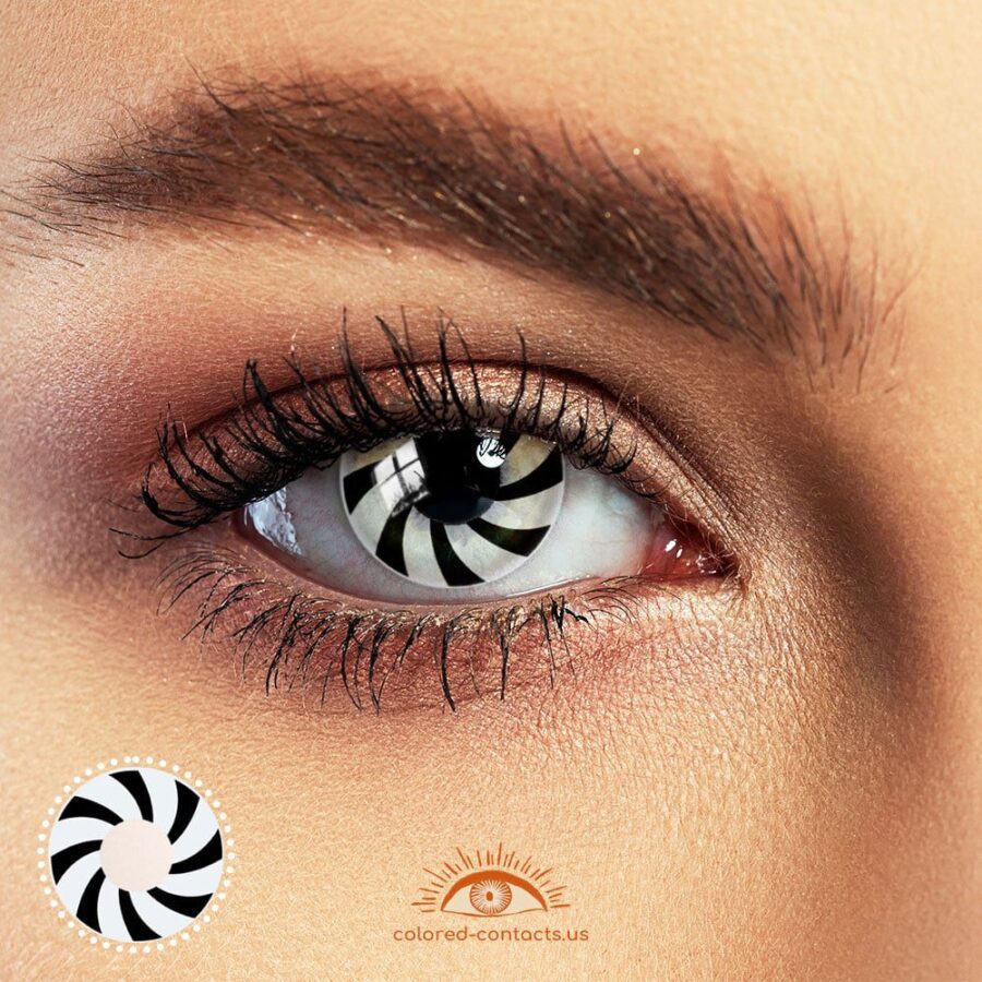 White Hypnotic Swirl Halloween Contacts