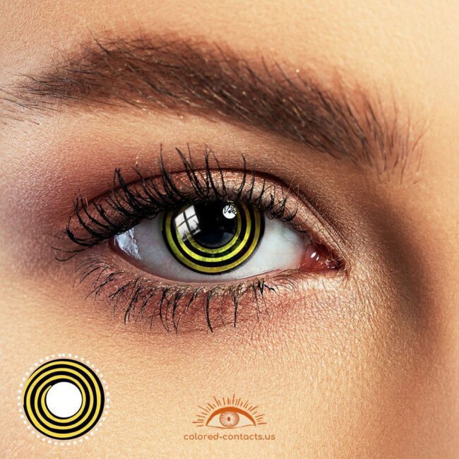 Yellow Black Swirl Eye Halloween Contacts