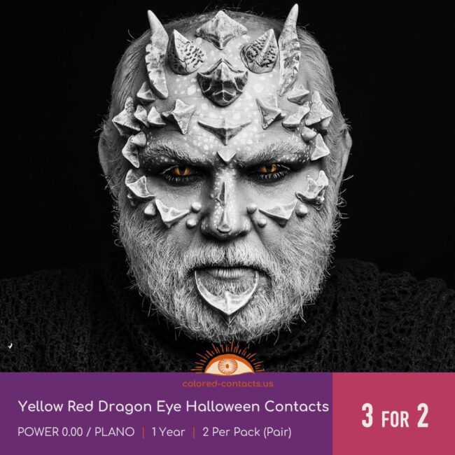 Yellow Red Dragon Eye Halloween Contacts - Colored Contacts Yellow Red Dragon Eye Halloween Contacts
