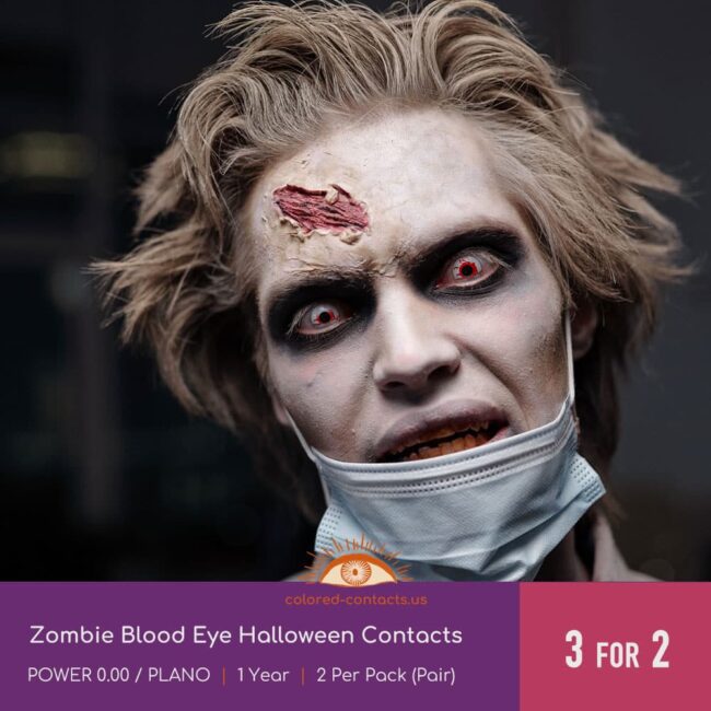 Zombie Blood Eye Halloween Contacts - Colored Contacts Zombie Blood Eye Halloween Contacts