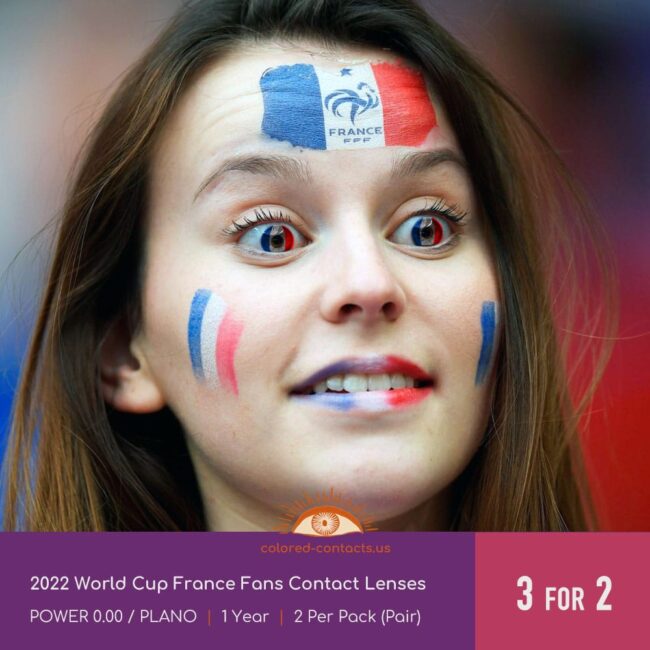 2022 World Cup France Fans Colored Contact Lenses - Colored Contacts 2022 World Cup France Fans Colored Contact Lenses