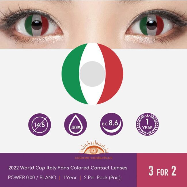 2022 World Cup Italy Fans Colored Contact Lenses - Colored Contacts 2022 World Cup Italy Fans Colored Contact Lenses