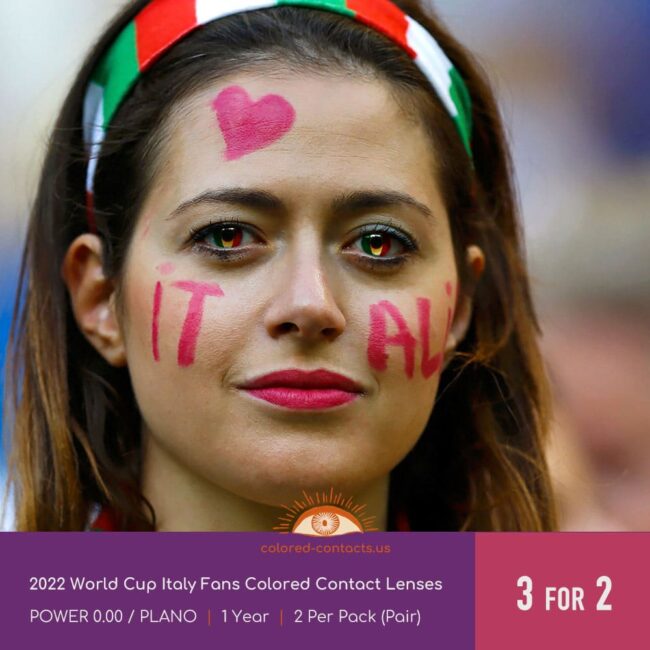 2022 World Cup Italy Fans Colored Contact Lenses - Colored Contacts 2022 World Cup Italy Fans Colored Contact Lenses