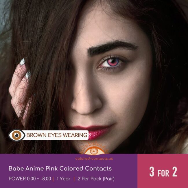 Honkai : Hanya Cosplay Contact Lenses - Colored Contacts Babe Anime Pink Colored Contacts