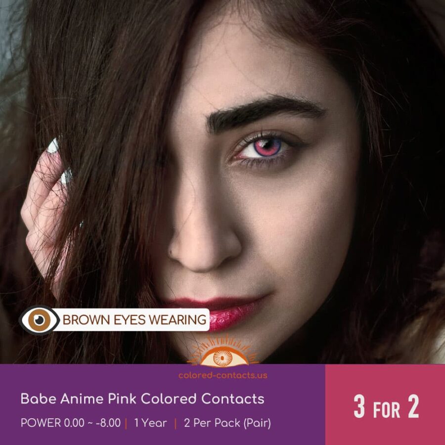 Babe Anime Pink Colored Contacts