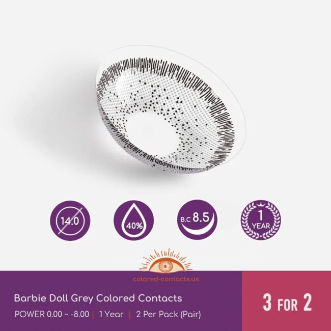 Barbie Doll Grey Colored Contacts - Colored Contacts Barbie Doll Grey Colored Contacts