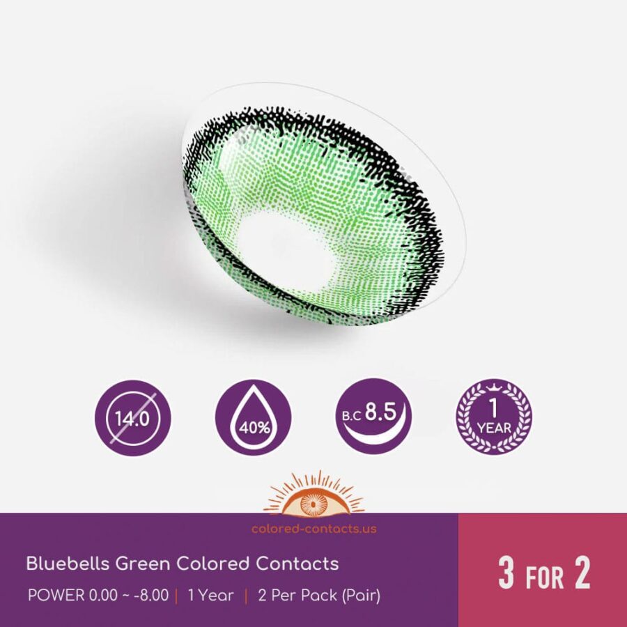 Bluebells Green Colored Contacts