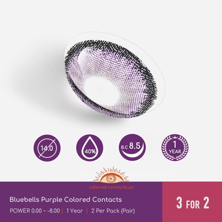 Bluebells Purple Colored Contacts