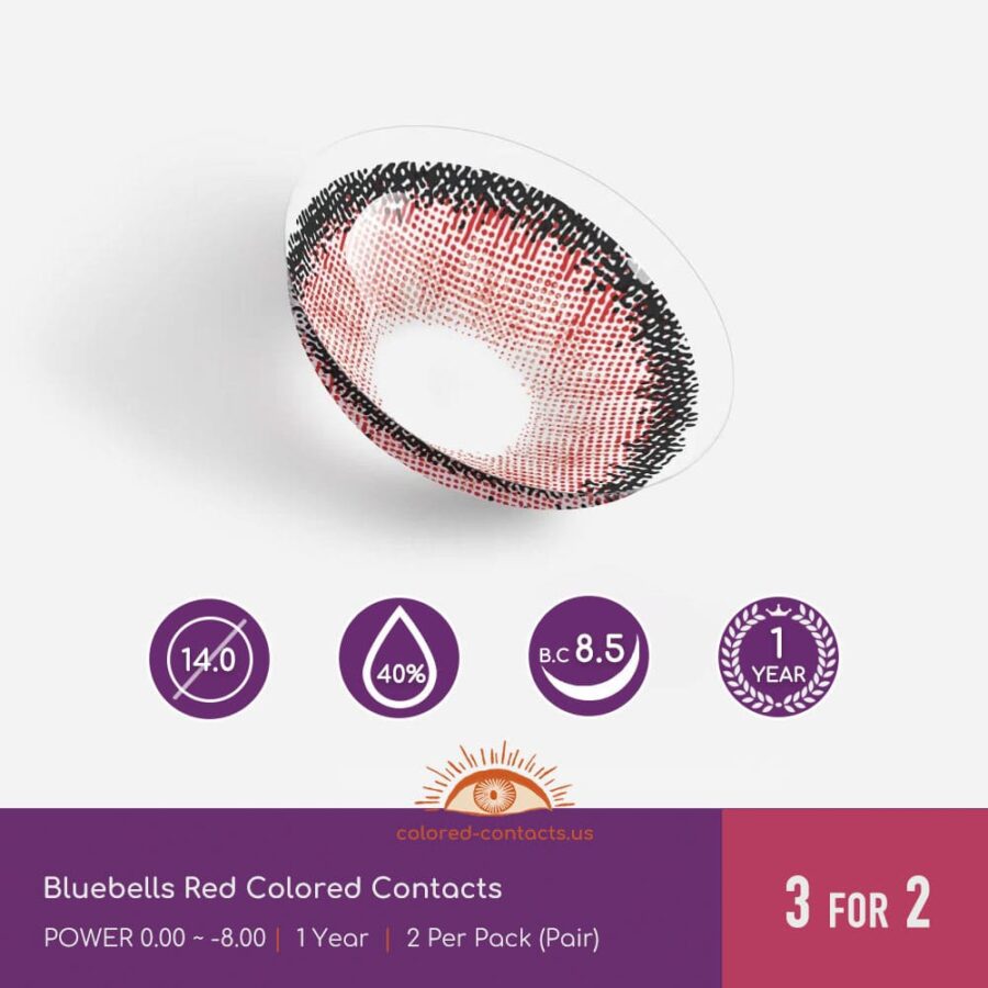Bluebells Red Colored Contacts