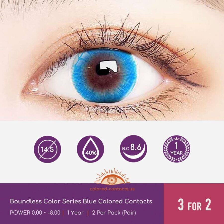 Boundless Color Series Blue Colored Contacts