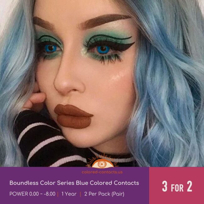Boundless Color Series Blue Colored Contacts - Colored Contacts Boundless Color Series Blue Colored Contacts