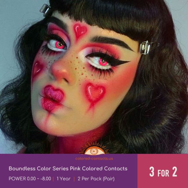 Boundless Color Series Pink Colored Contacts - Colored Contacts Boundless Color Series Pink Colored Contacts