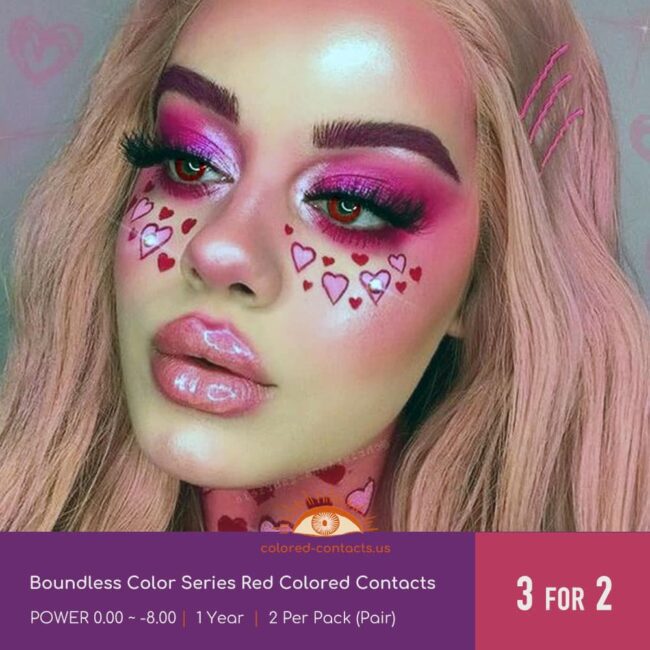 Boundless Color Series Red Colored Contacts - Colored Contacts Boundless Color Series Red Colored Contacts