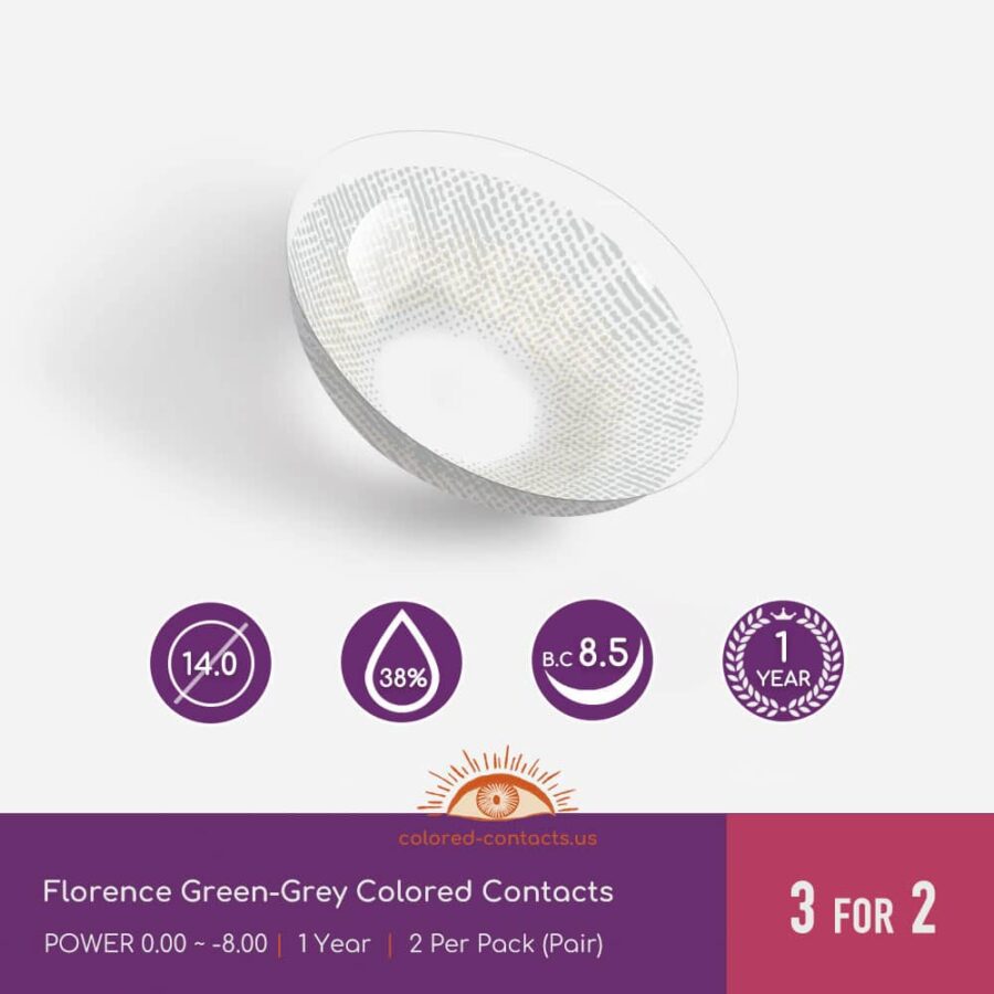 Florence Green-Grey Colored Contacts
