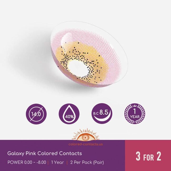 Galaxy Pink Colored Contacts - Colored Contacts Galaxy Pink Colored Contacts