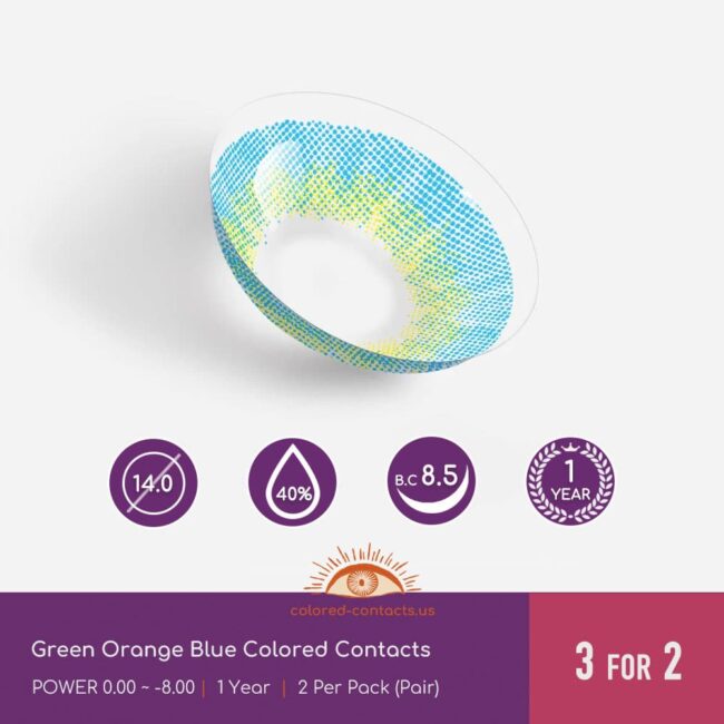Green Orange Blue Colored Contacts - Colored Contacts Green Orange Blue Colored Contacts