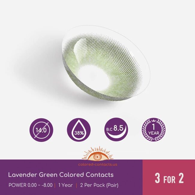 Lavender Green Colored Contacts