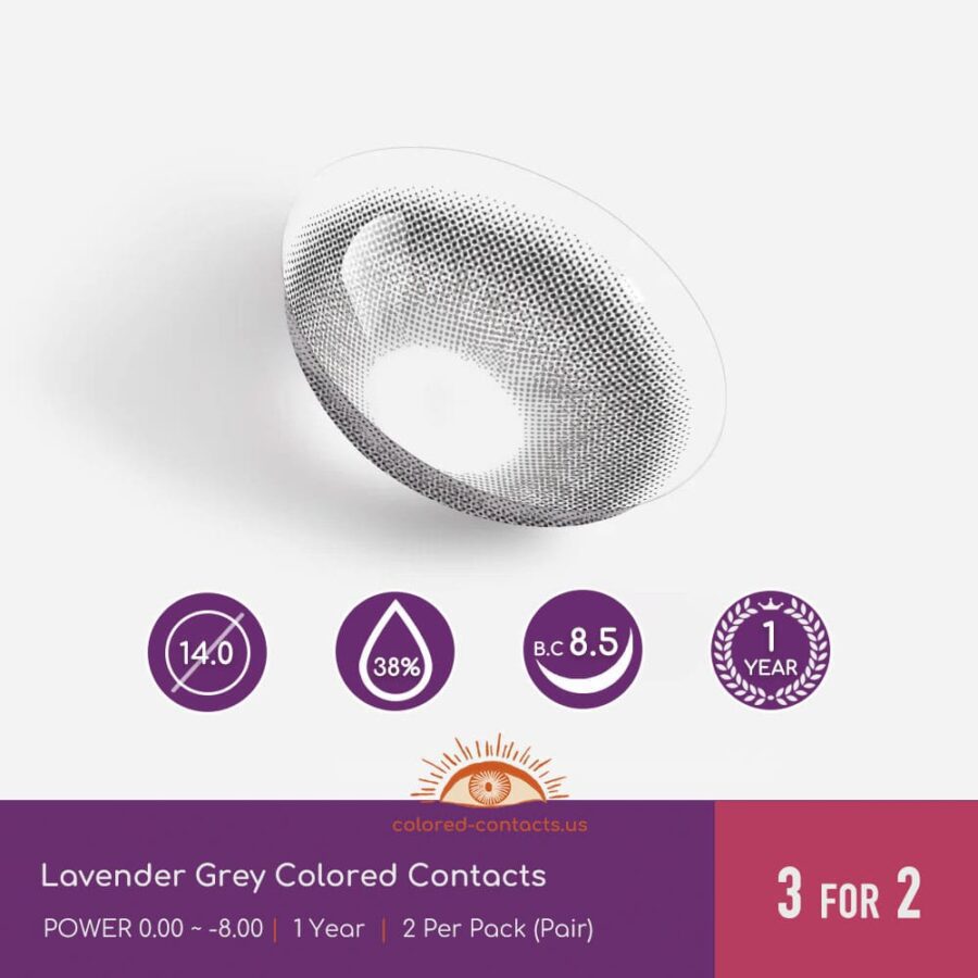 Lavender Grey Colored Contacts