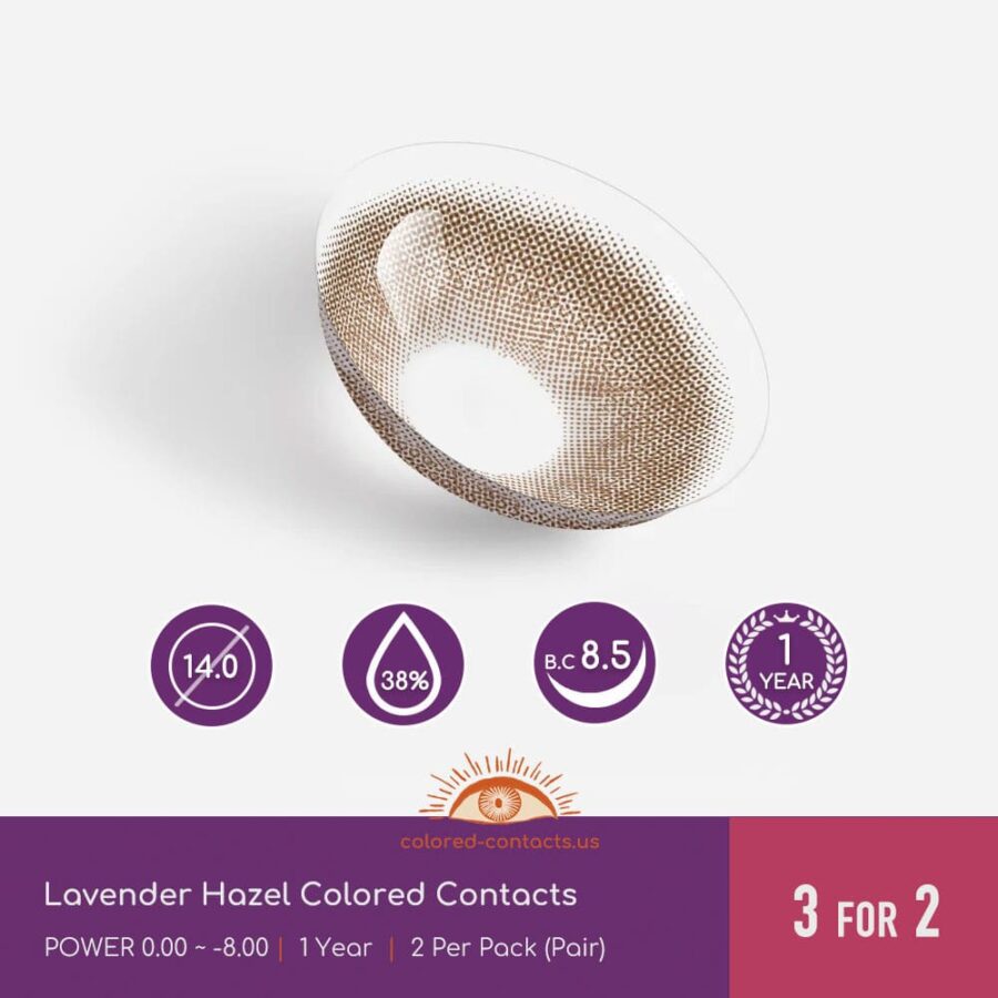 Lavender Hazel Colored Contacts