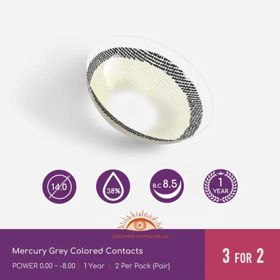 Mercury Grey Colored Contacts