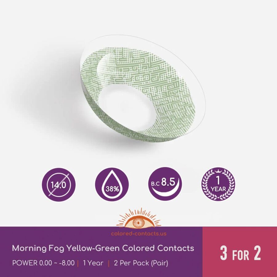 Morning Fog Yellow-Green Colored Contacts
