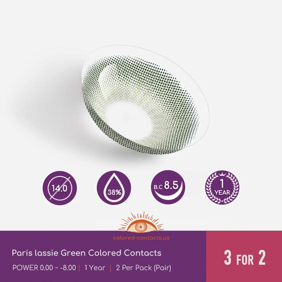 Paris Lassie Green Colored Contacts