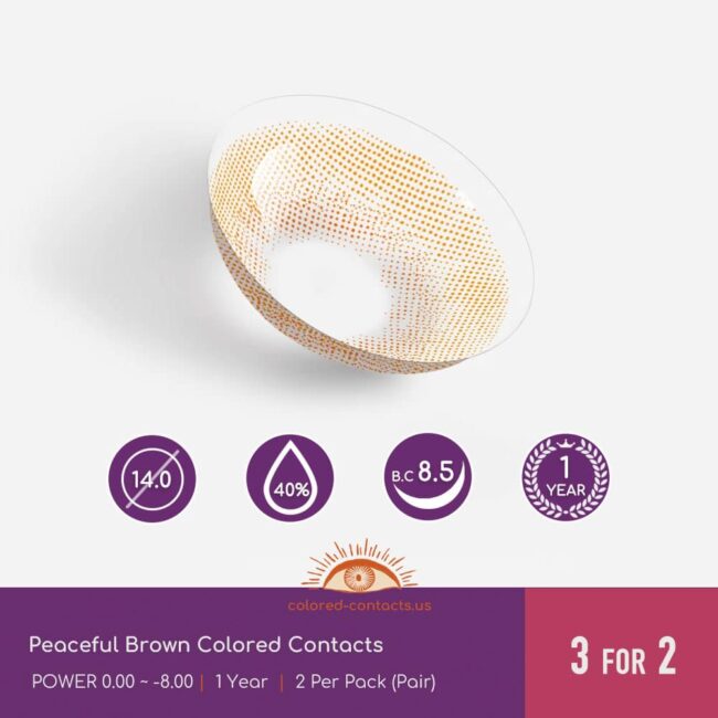 Peaceful Brown Colored Contacts - Colored Contacts Peaceful Brown Colored Contacts
