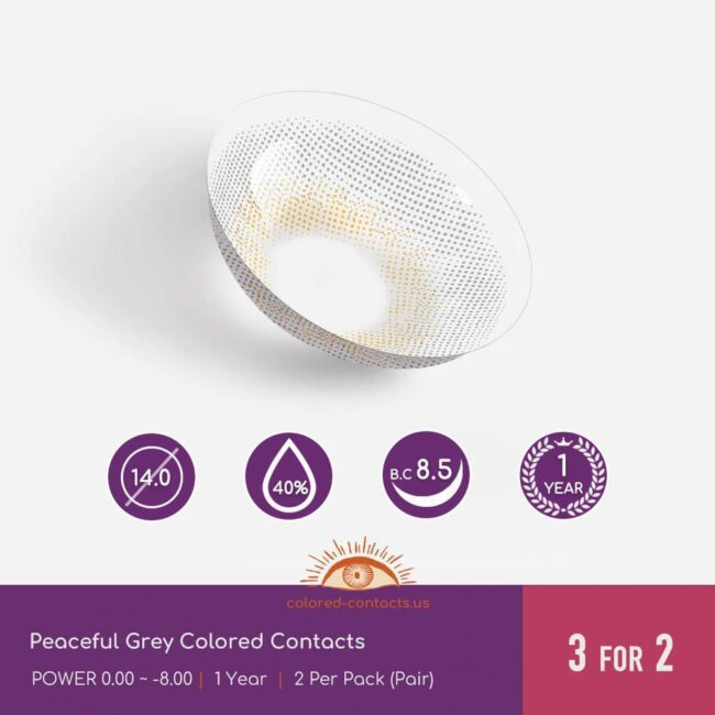 Peaceful Grey Colored Contacts - Colored Contacts Peaceful Grey Colored Contacts