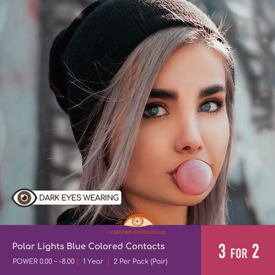 Polar Lights Blue Colored Contacts