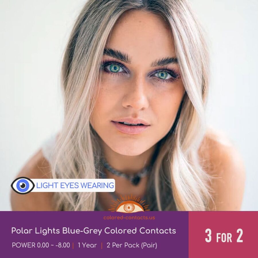 Polar Lights Blue-Grey Colored Contacts