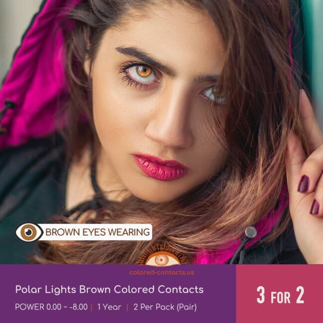 Polar Lights Brown Colored Contacts - Colored Contacts Polar Lights Brown Colored Contacts