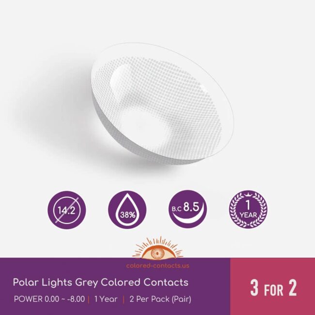 Polar Lights Grey Colored Contacts - Colored Contacts Polar Lights Grey Colored Contacts