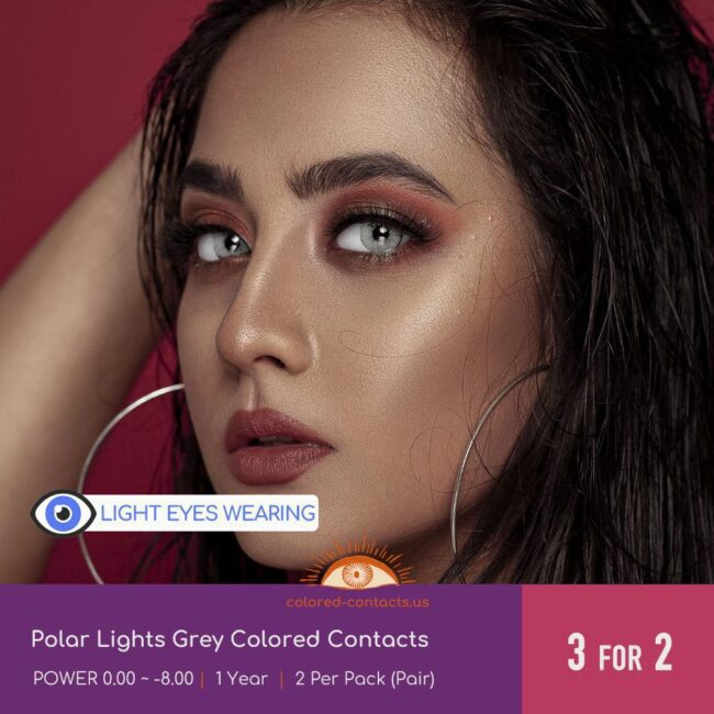 Polar Lights Grey Colored Contacts - Colored Contacts Polar Lights Grey Colored Contacts