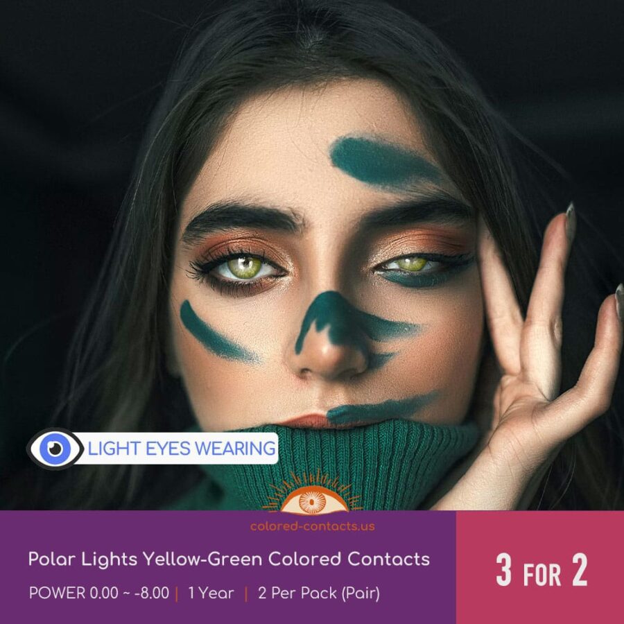 Polar Lights Yellow-Green Colored Contacts