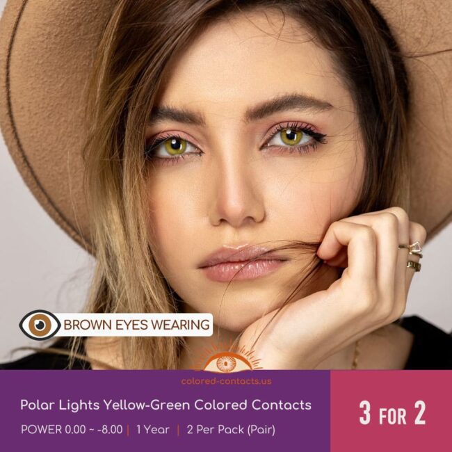 Polar Lights Yellow-Green Colored Contacts - Colored Contacts Polar Lights Yellow-Green Colored Contacts