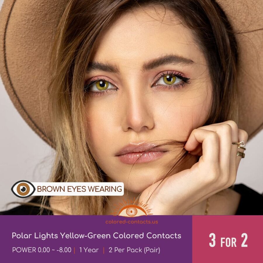 Polar Lights Yellow-Green Colored Contacts
