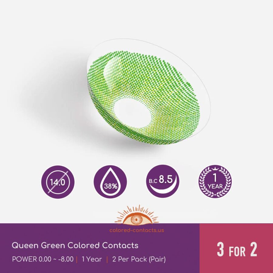 Queen Green Colored Contacts