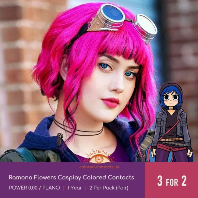 Ramona Flowers Cosplay Blue Colored Contacts - Colored Contacts Ramona Flowers Cosplay Blue Colored Contacts