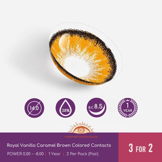 Royal Vanilla Caramel Brown Colored Contacts - Colored Contacts Royal Vanilla Caramel Brown Colored Contacts
