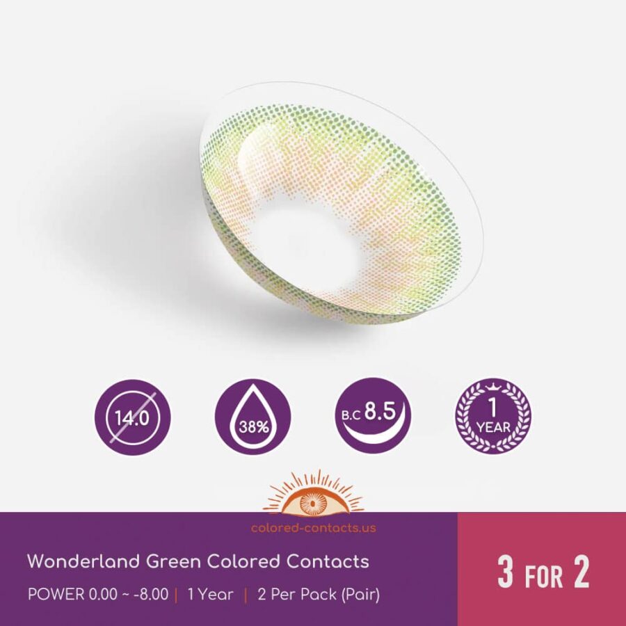 Wonderland Green Colored Contacts