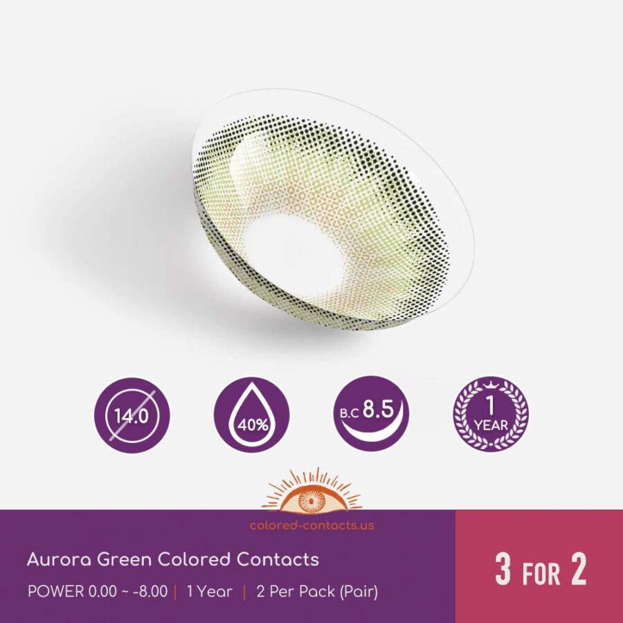 Aurora Green Colored Contacts