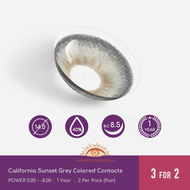 California Sunset Grey Colored Contacts - Colored Contacts California Sunset Grey Colored Contacts